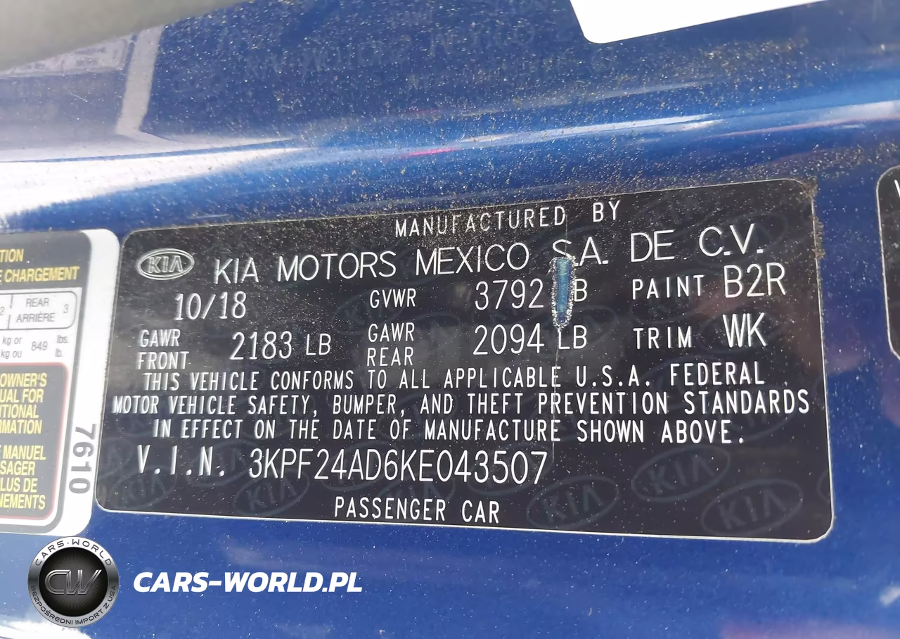 2019 Kia Forte Lxs VIN:3KPF24AD6KE043507 - 9