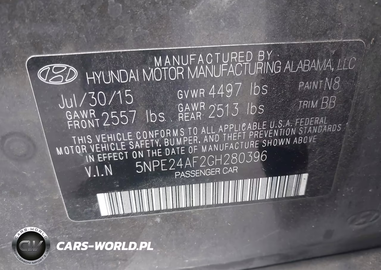 2016 Hyundai Sonata Se VIN:5NPE24AF2GH280396 - 9