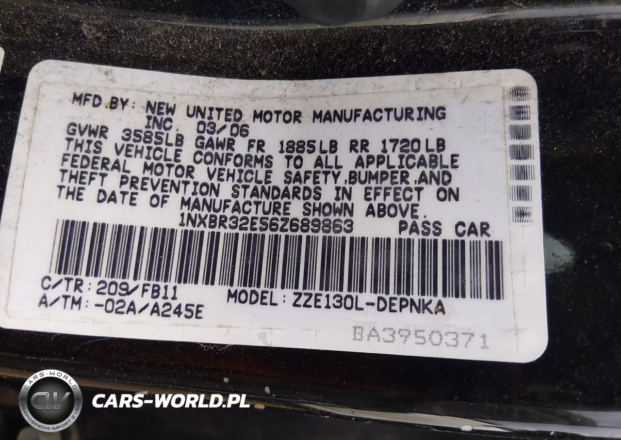 2006 Toyota Corolla Le VIN:1NXBR32E56Z689863 - 9