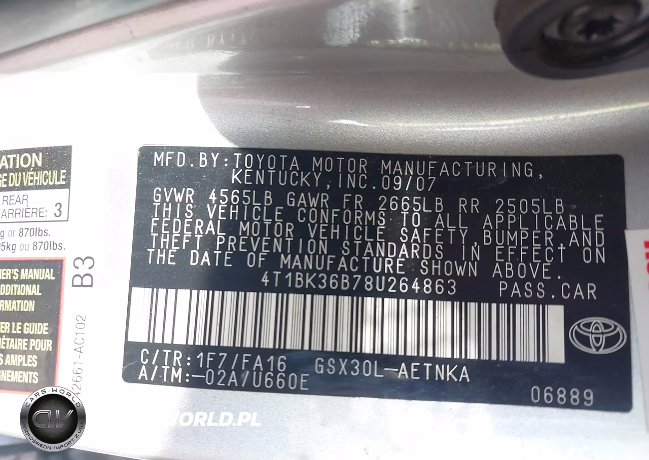 2008 Toyota Avalon Xl VIN:4T1BK36B78U264863 - 9