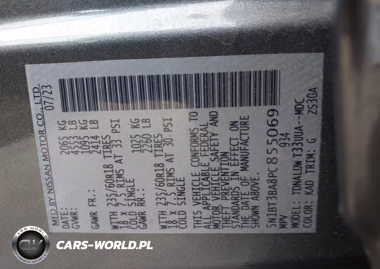 2023 Nissan Rogue Sv Fwd VIN:5N1BT3BA8PC855069 - 9