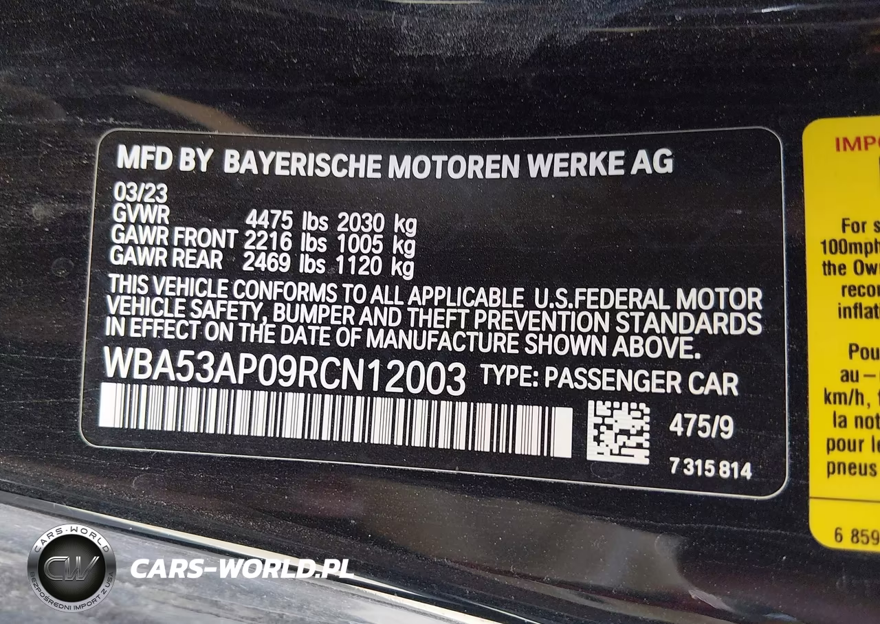 2024 BMW 430I VIN:WBA53AP09RCN12003 - 9