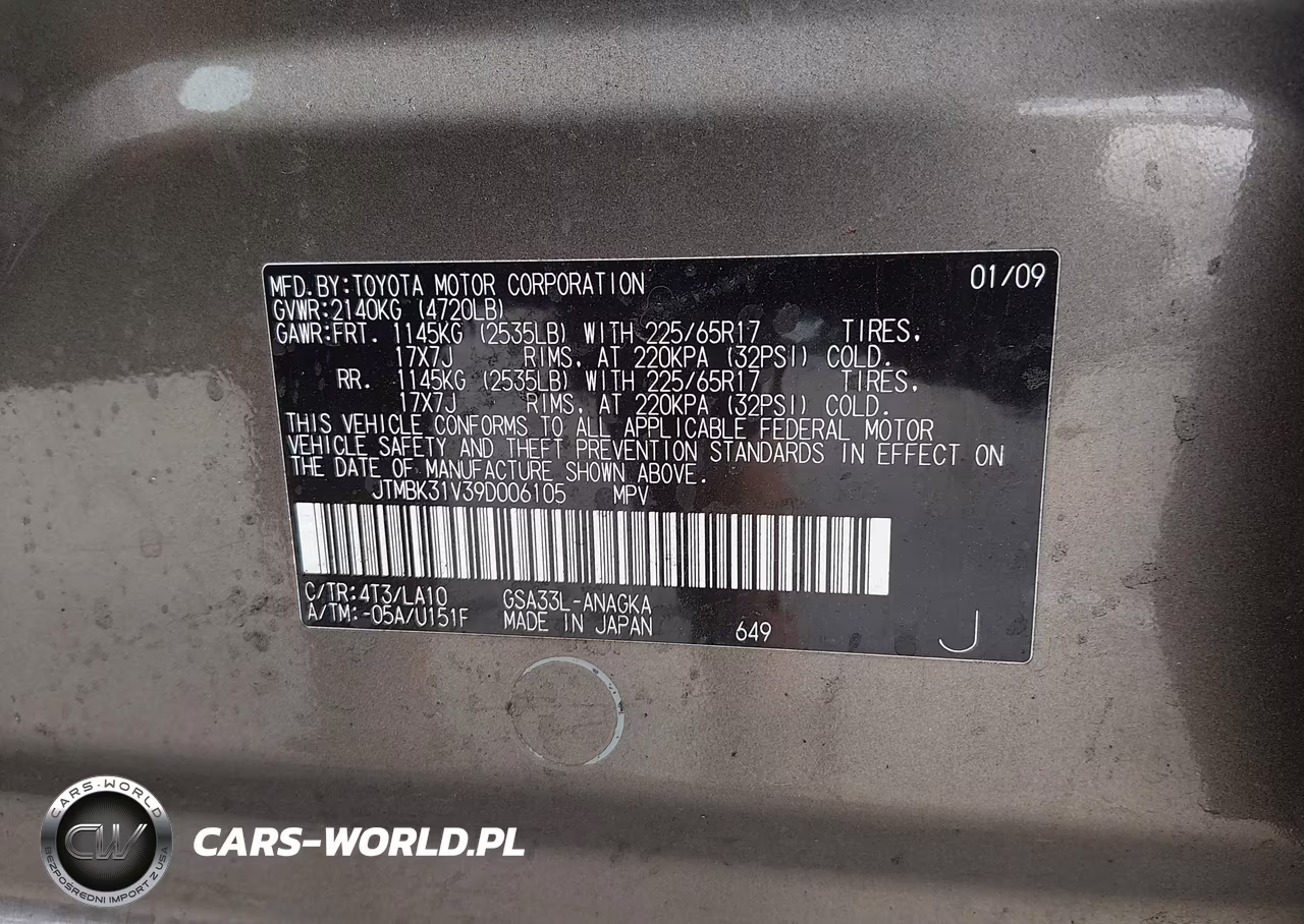 2009 Toyota Rav4 Limited V6 VIN:JTMBK31V39D006105 - 9