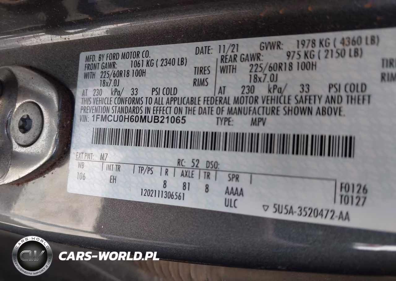 2021 Ford Escape Sel VIN:1FMCU0H60MUB21065 - 9