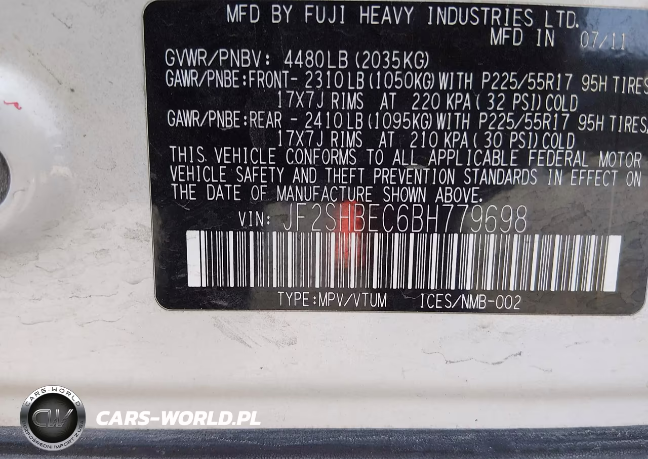 2011 Subaru Forester 2.5X Limited VIN:JF2SHBEC6BH779698 - 9