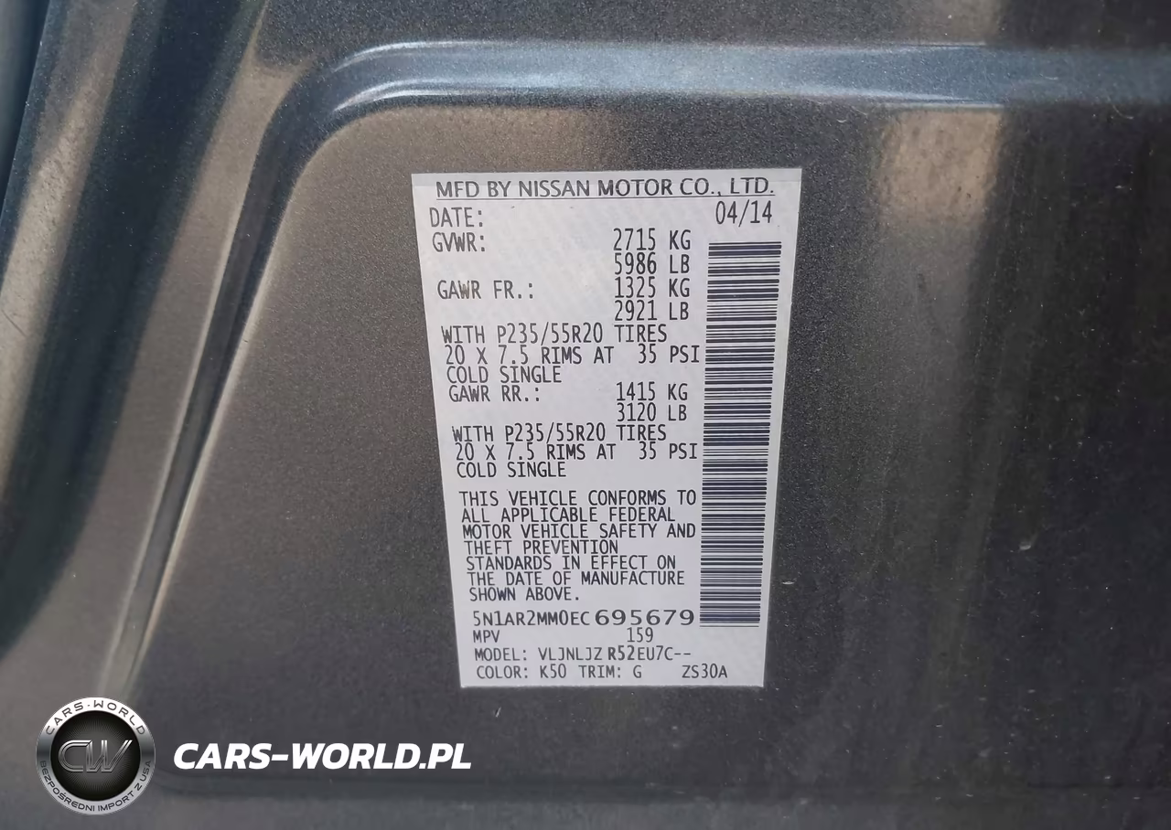 2014 Nissan Pathfinder Platinum VIN:5N1AR2MM0EC695679 - 9