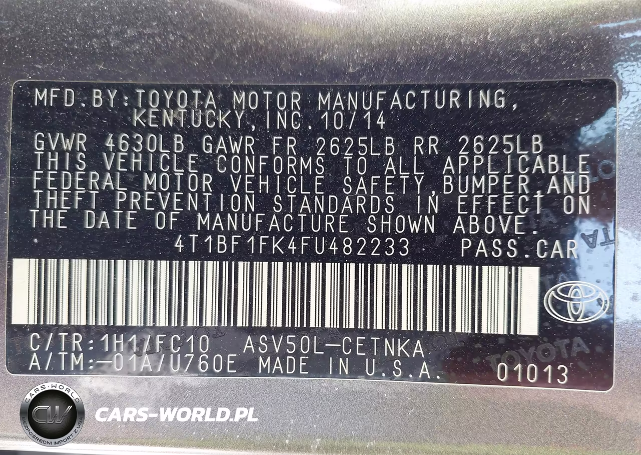2015 Toyota Camry Le VIN:4T1BF1FK4FU482233 - 9