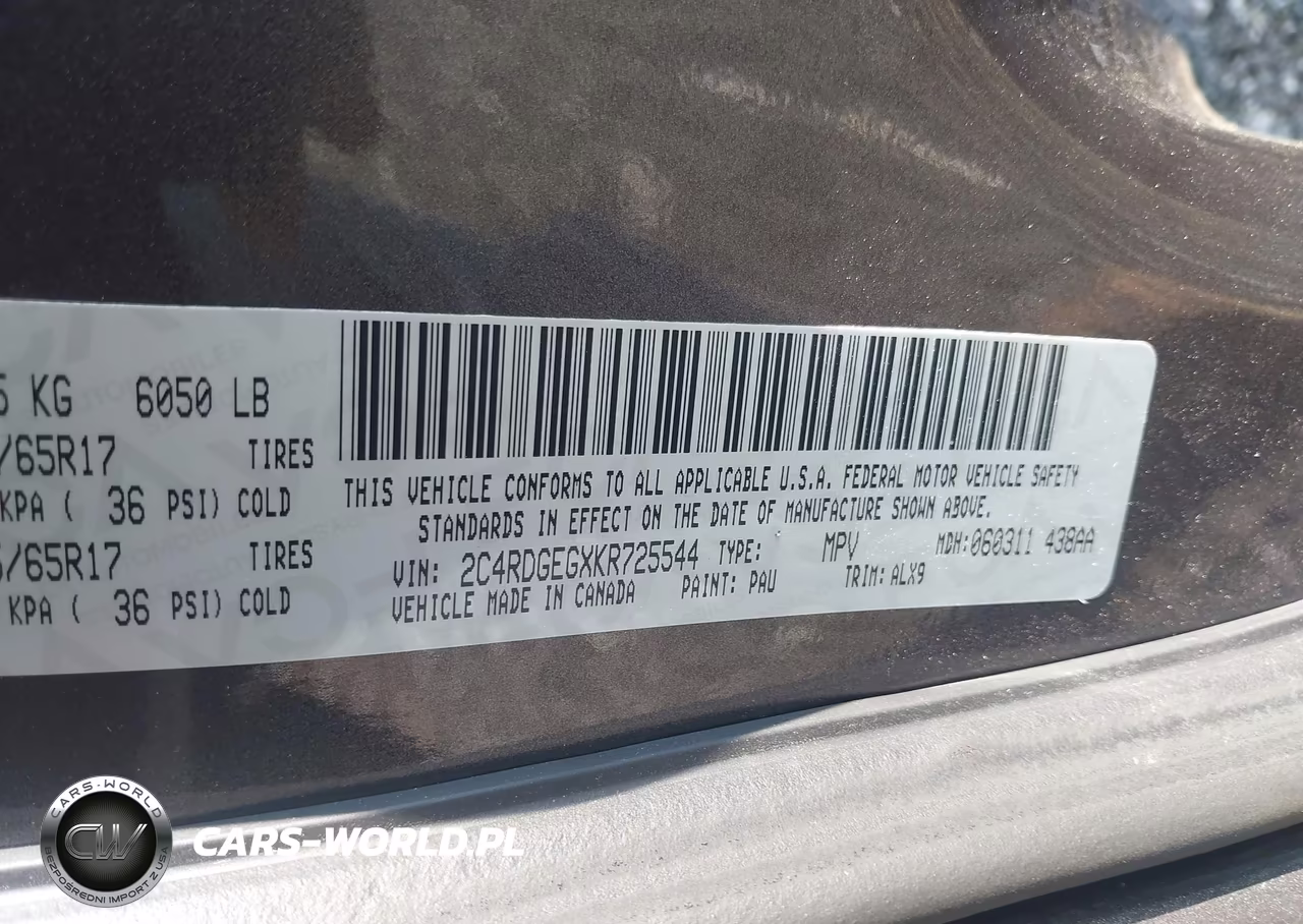2019 Dodge Grand Caravan Gt VIN:2C4RDGEGXKR725544 - 9