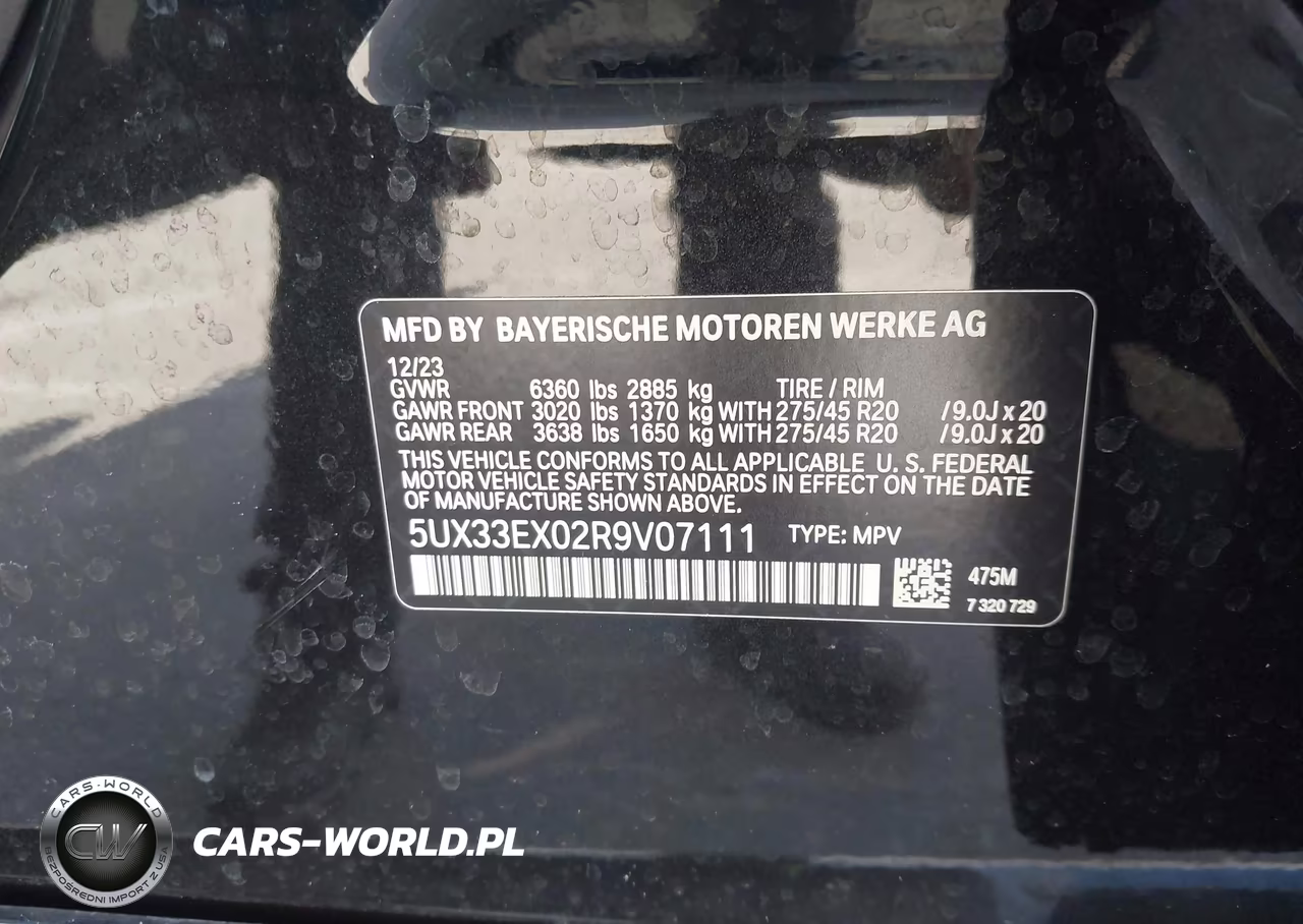 2024 BMW X6 xDrive40I VIN:5UX33EX02R9V07111 - 9