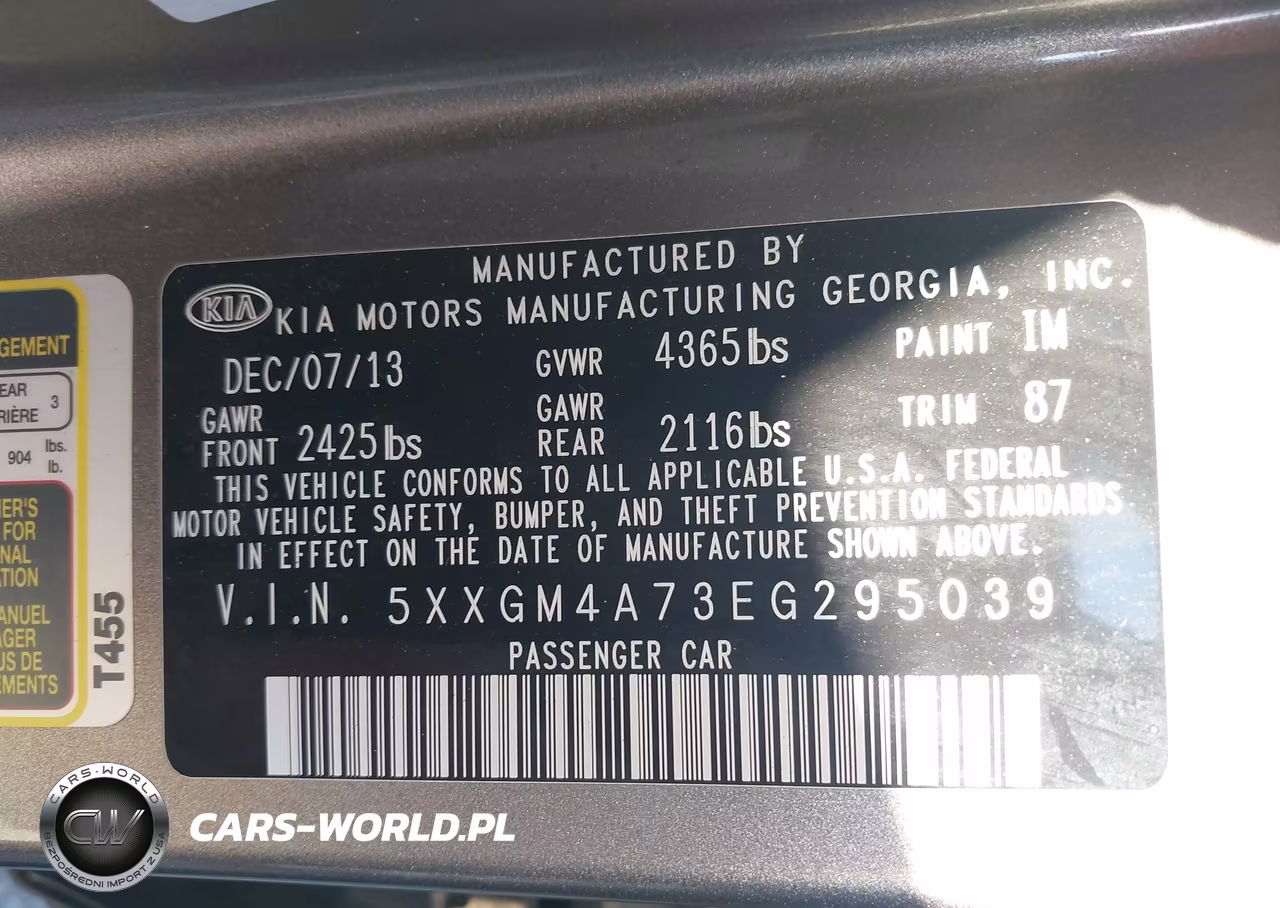 2014 Kia Optima Lx VIN:5XXGM4A73EG295039 - 9