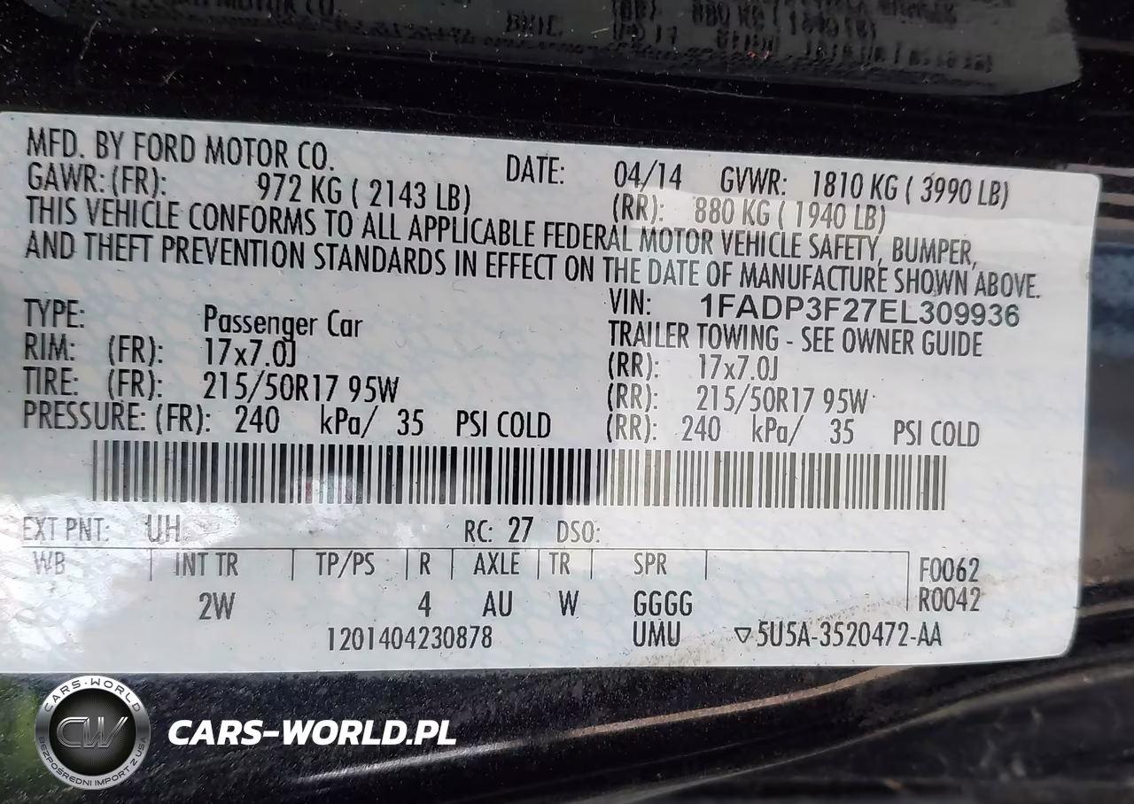 2014 Ford Focus Se VIN:1FADP3F27EL309936 - 9