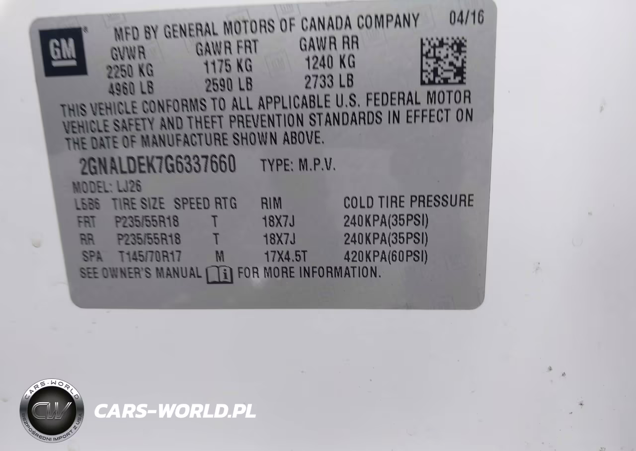 2016 Chevrolet Equinox Ltz VIN:2GNALDEK7G6337660 - 9