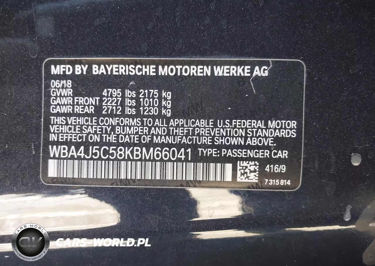 2019 BMW 440I Gran Coupe VIN:WBA4J5C58KBM66041 - 9