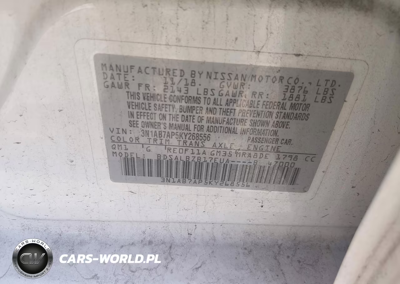 2019 Nissan Sentra S VIN:3N1AB7AP5KY268556 - 9