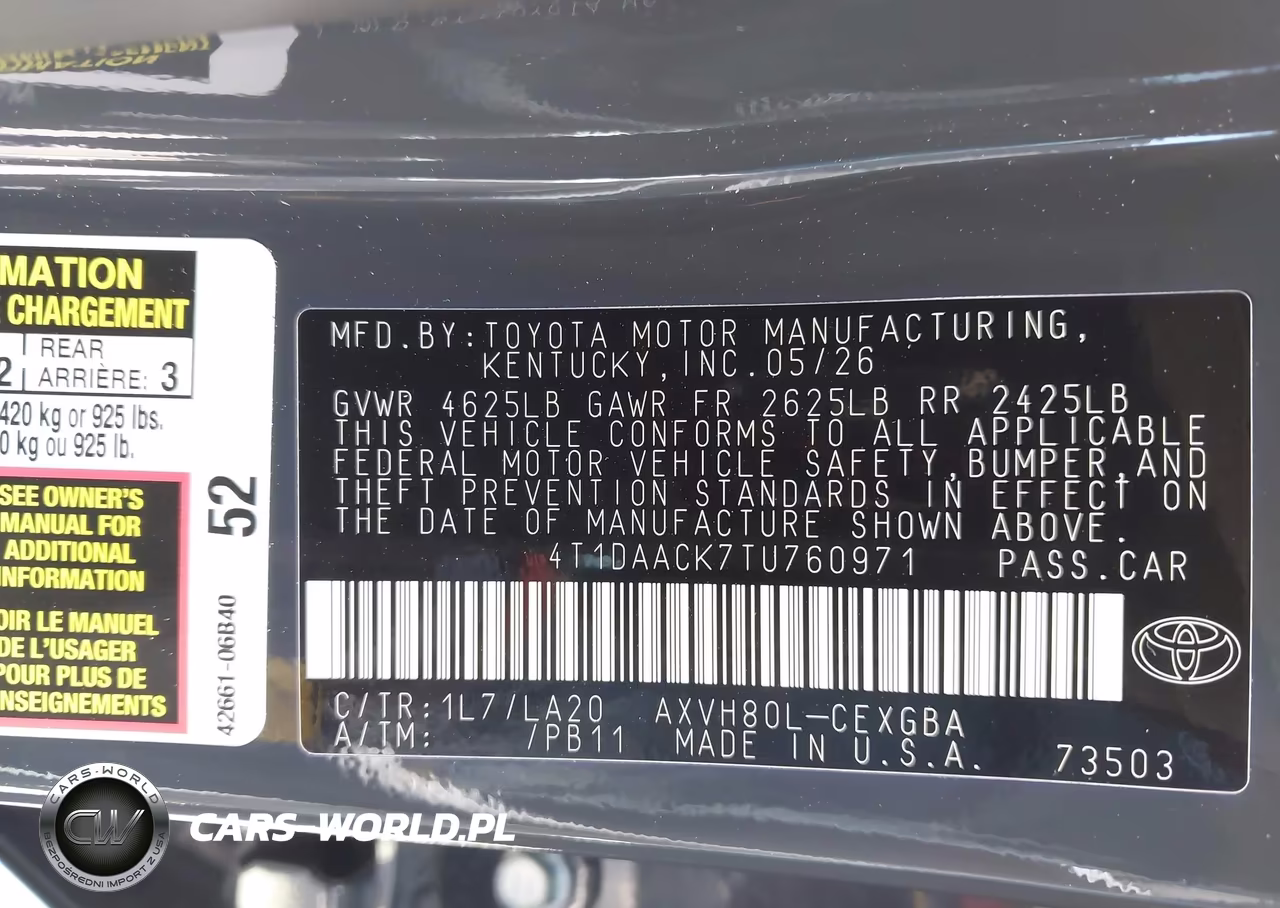 2026 Toyota Camry Xle VIN:4T1DAACK7TU760971 - 9