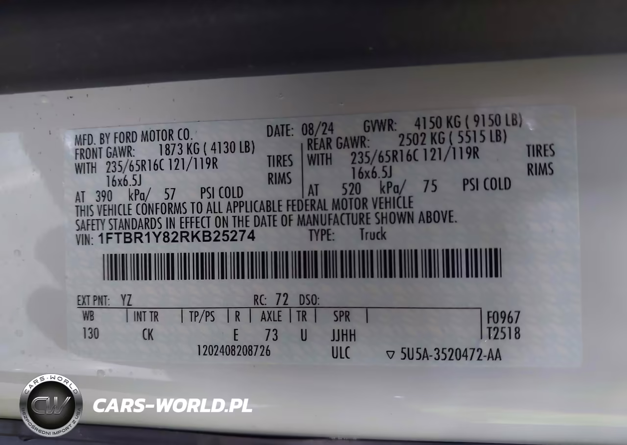 2024 Ford Transit-250 VIN:1FTBR1Y82RKB25274 - 9