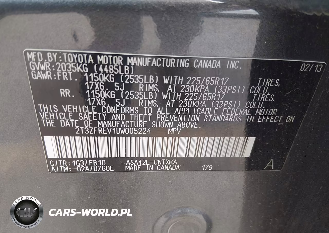 2013 Toyota Rav4 Le VIN:2T3ZFREV1DW005224 - 9