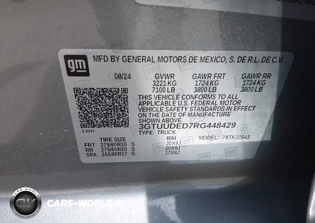 2024 GMC Sierra 1500 4Wd Short Box Slt VIN:3GTUUDED7RG448429 - 9