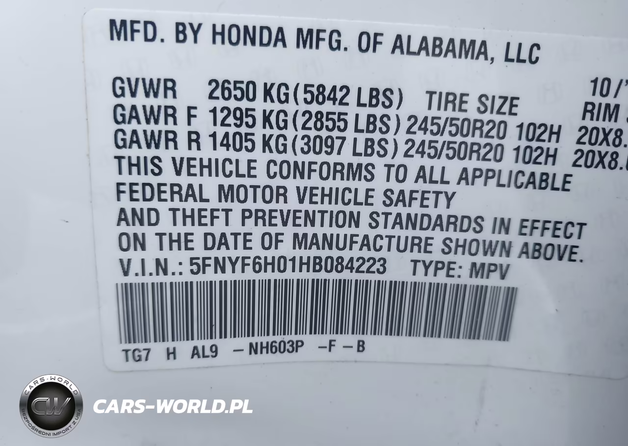 2017 Honda Pilot Elite VIN:5FNYF6H01HB084223 - 9