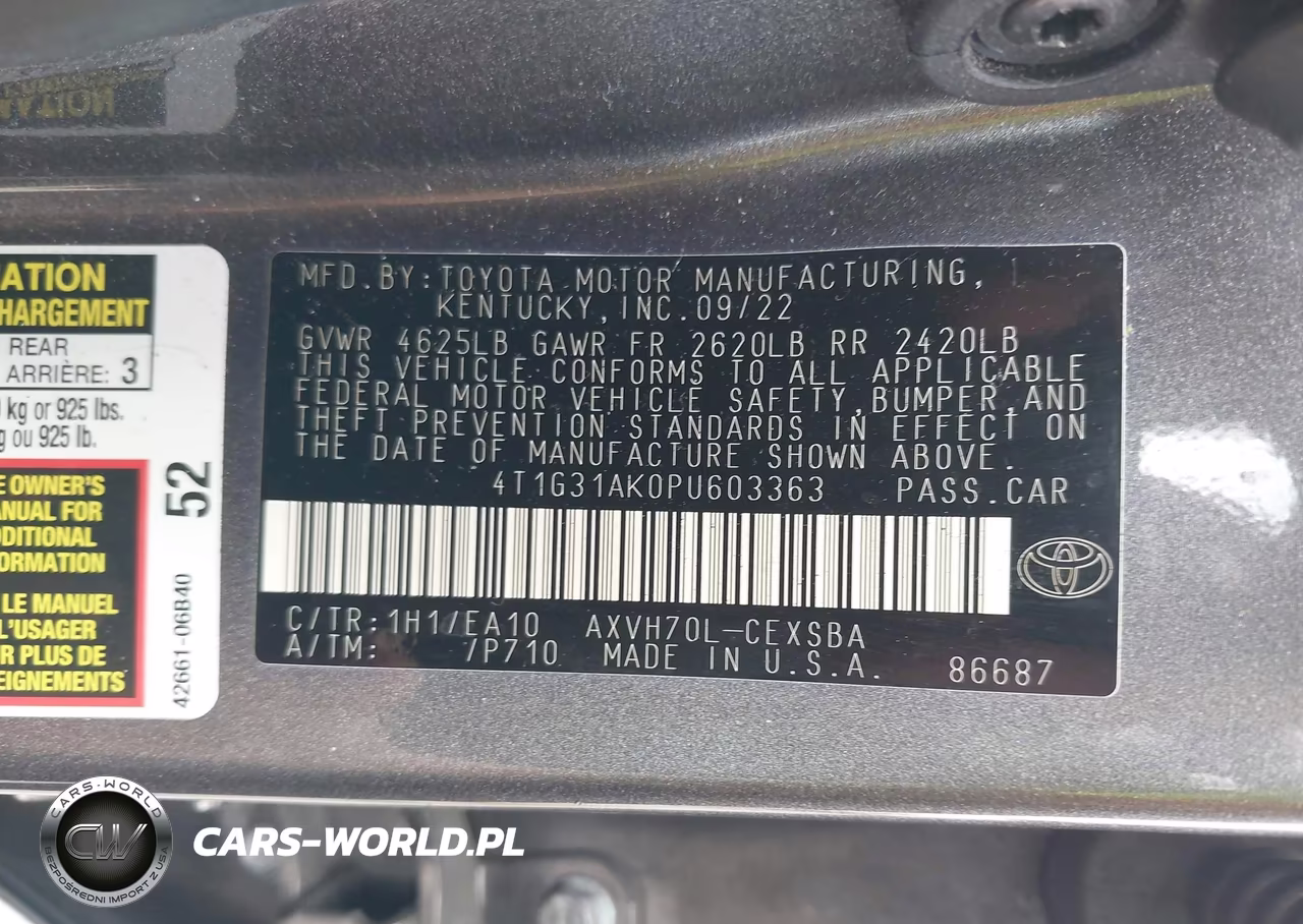 2023 Toyota Camry Se Hybrid VIN:4T1G31AK0PU603363 - 9