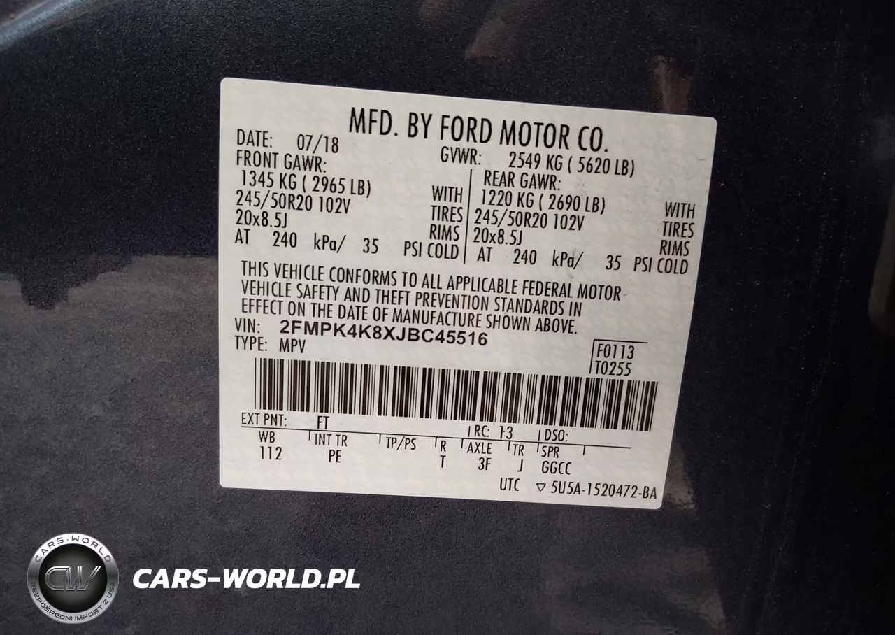 2018 Ford Edge Titanium VIN:2FMPK4K8XJBC45516 - 9