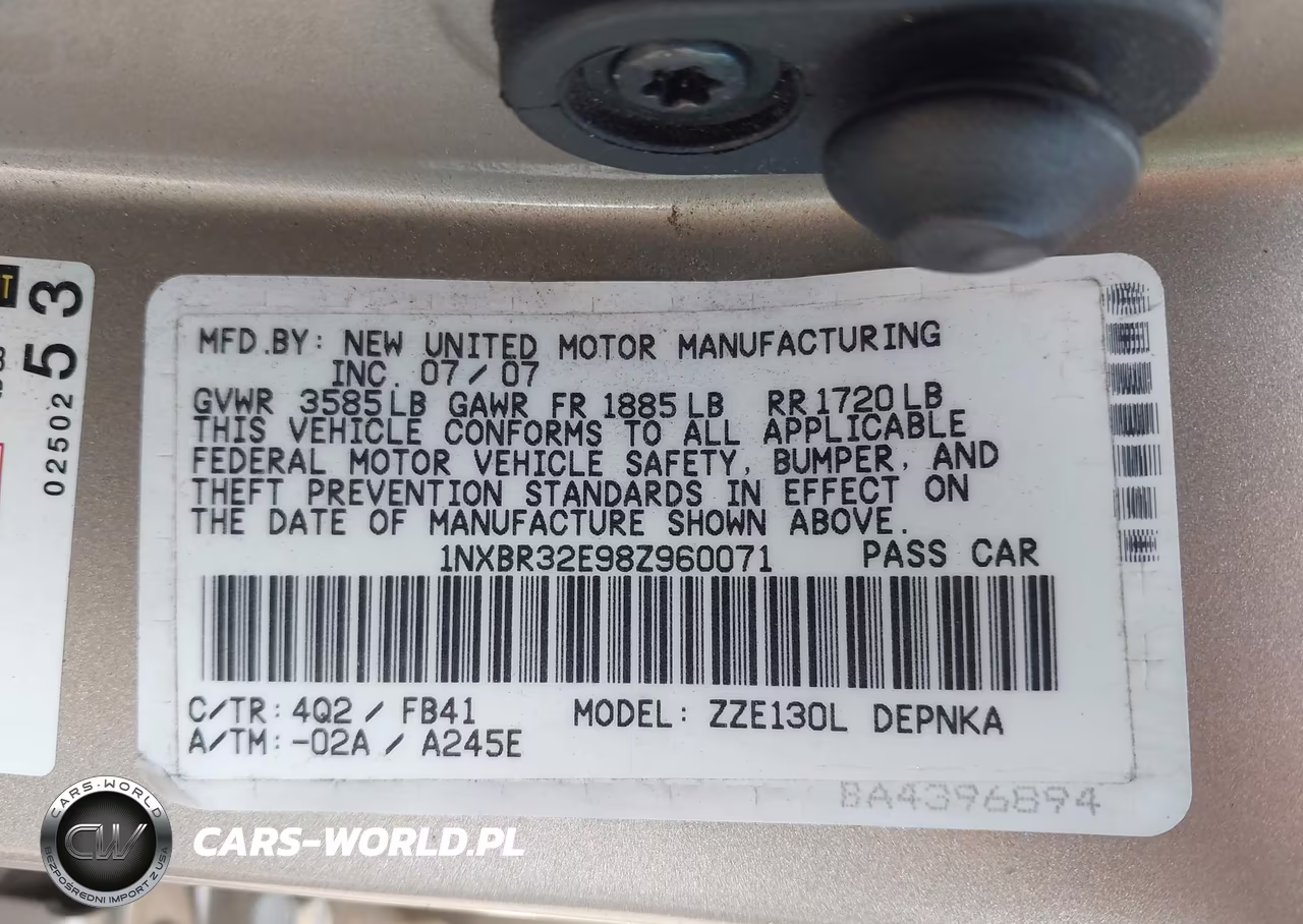 2008 Toyota Corolla Le VIN:1NXBR32E98Z960071 - 9