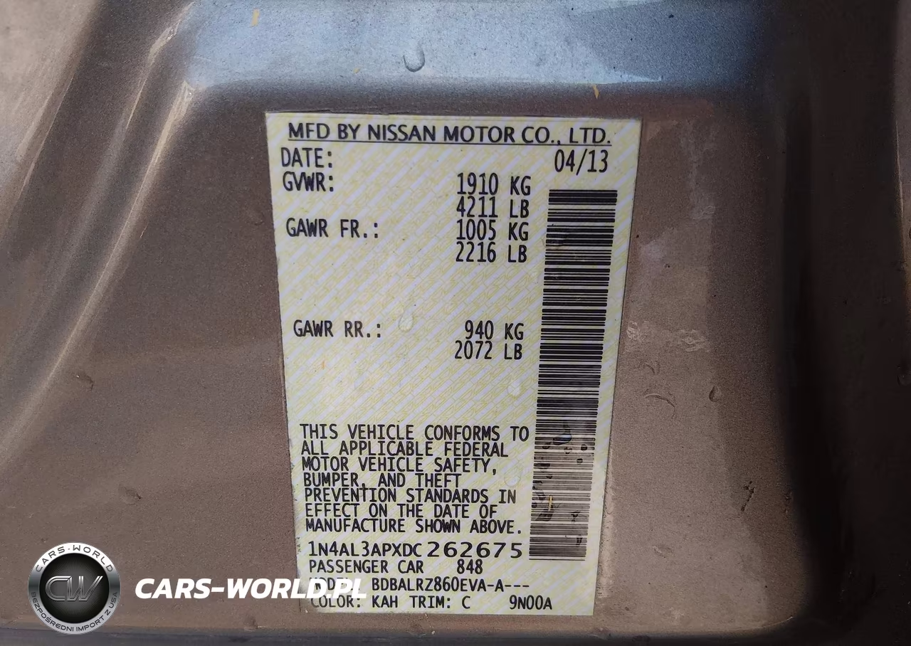2013 Nissan Altima 2.5 S VIN:1N4AL3APXDC262675 - 9