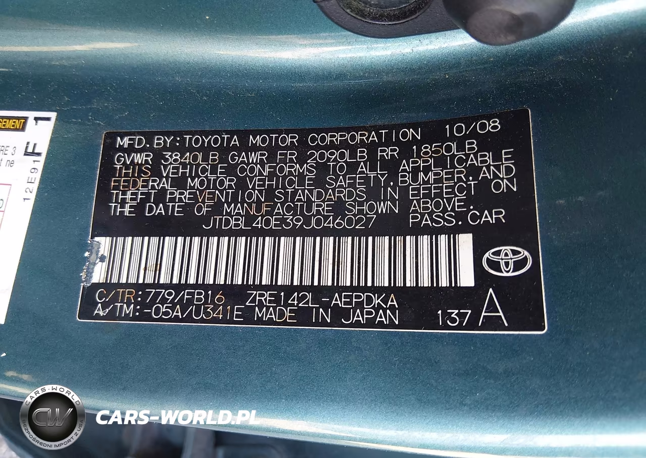 2009 Toyota Corolla VIN:JTDBL40E39J046027 - 9