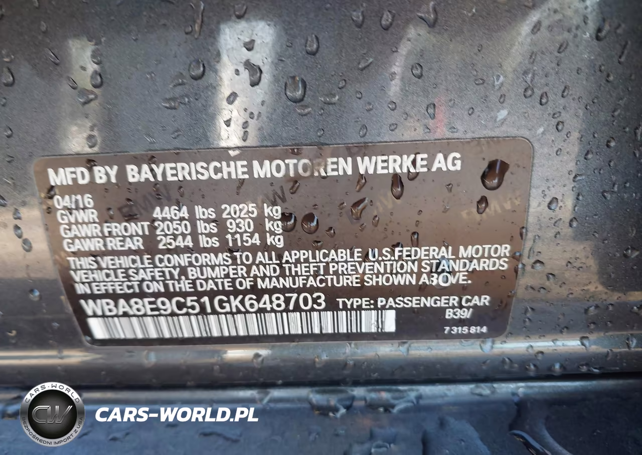 2016 BMW 328I VIN:WBA8E9C51GK648703 - 9