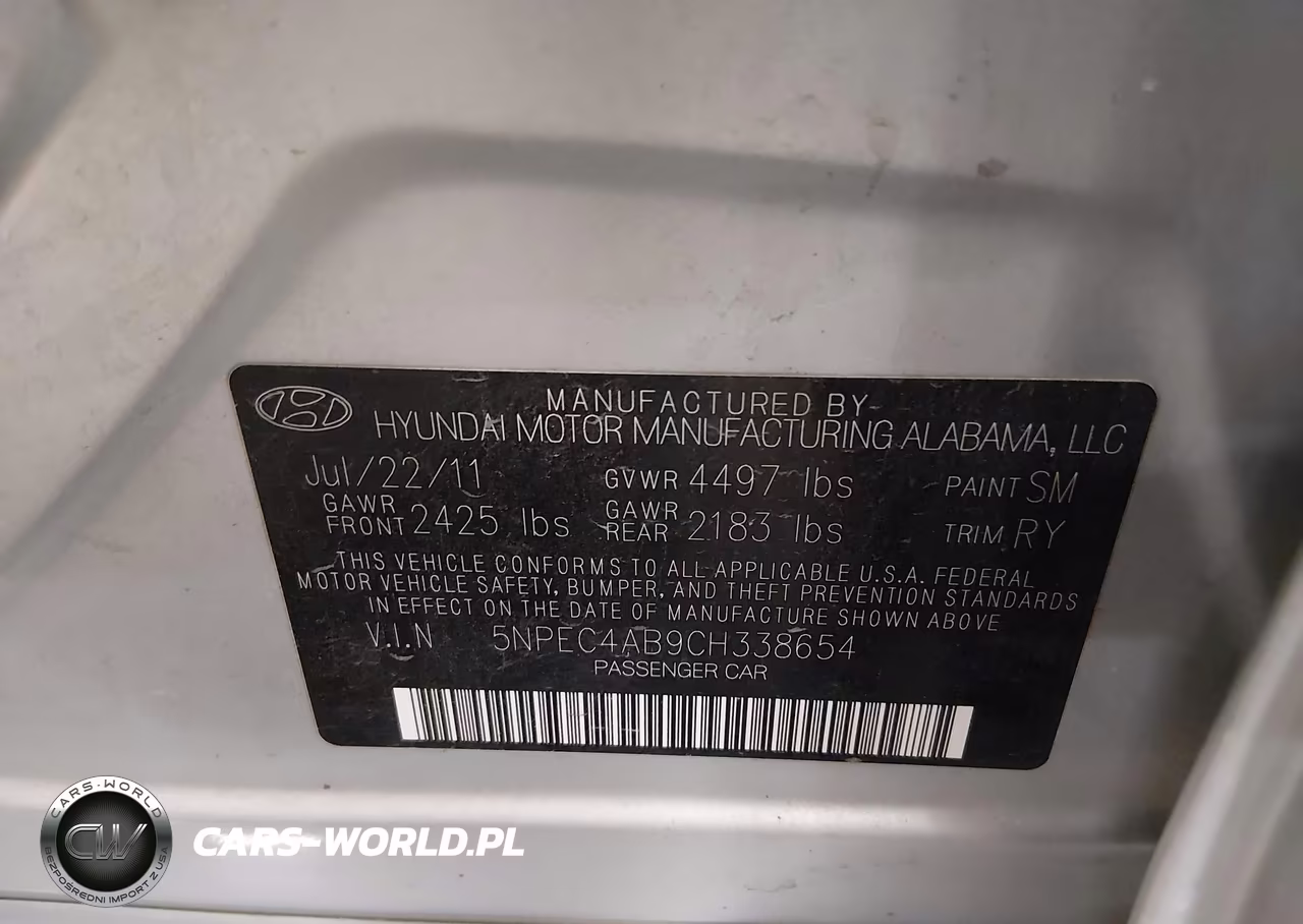 2012 Hyundai Sonata Limited 2.0T VIN:5NPEC4AB9CH338654 - 9
