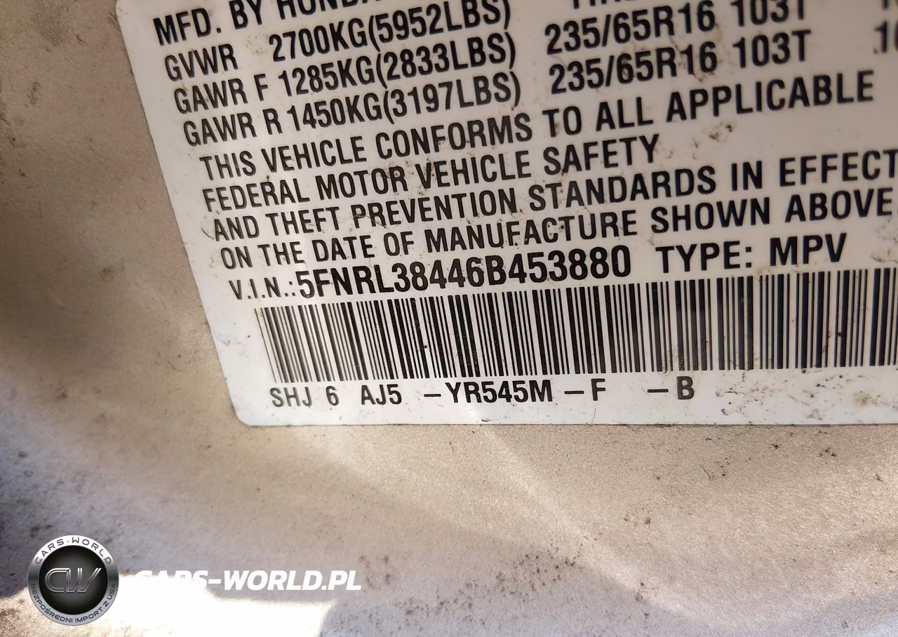 2006 Honda Odyssey Ex VIN:5FNRL38446B453880 - 9