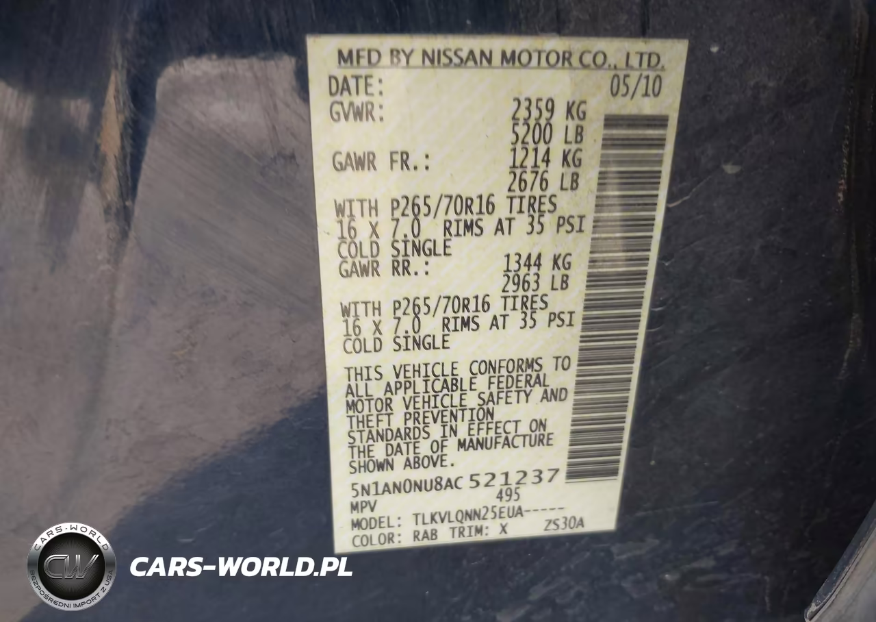 2010 Nissan Xterra Off Road-S-Se VIN:5N1AN0NU8AC521237 - 9