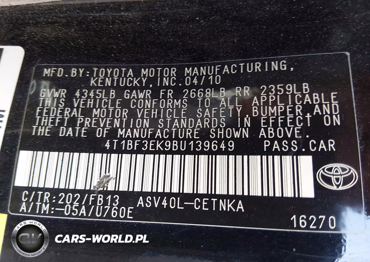 2011 Toyota Camry Le VIN:4T1BF3EK9BU139649 - 9