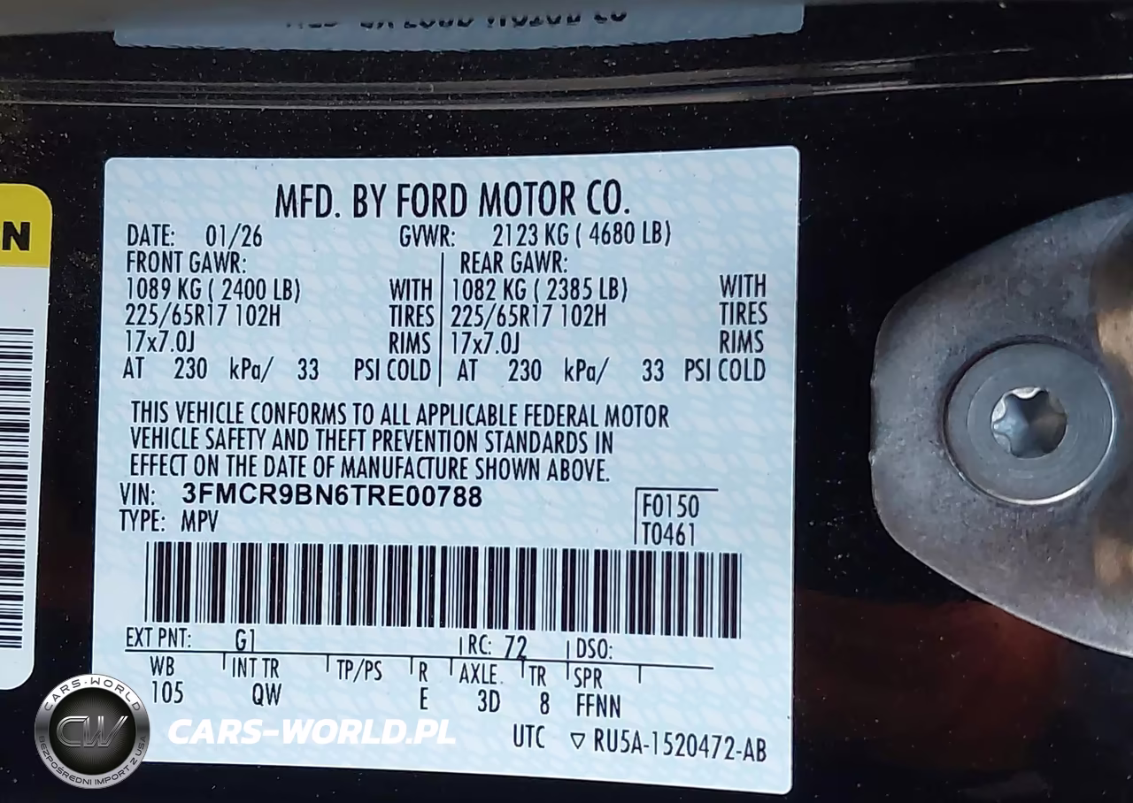 2026 Ford Bronco Sport Big Bend VIN:3FMCR9BN6TRE00788 - 9