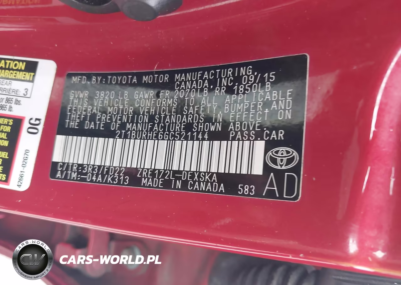 2016 Toyota Corolla S VIN:2T1BURHE6GC521144 - 9