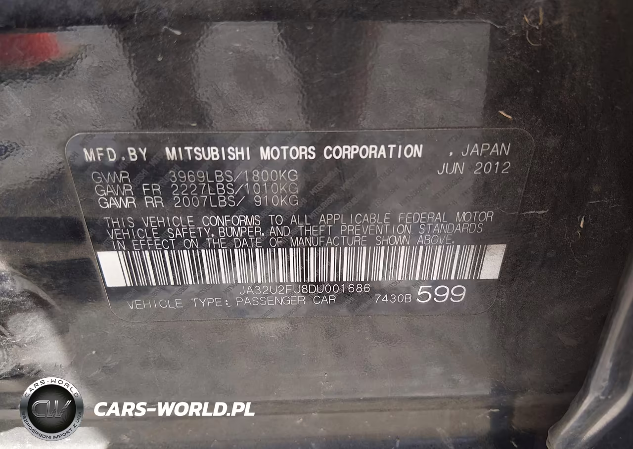 2013 Mitsubishi Lancer Es VIN:JA32U2FU8DU001686 - 9