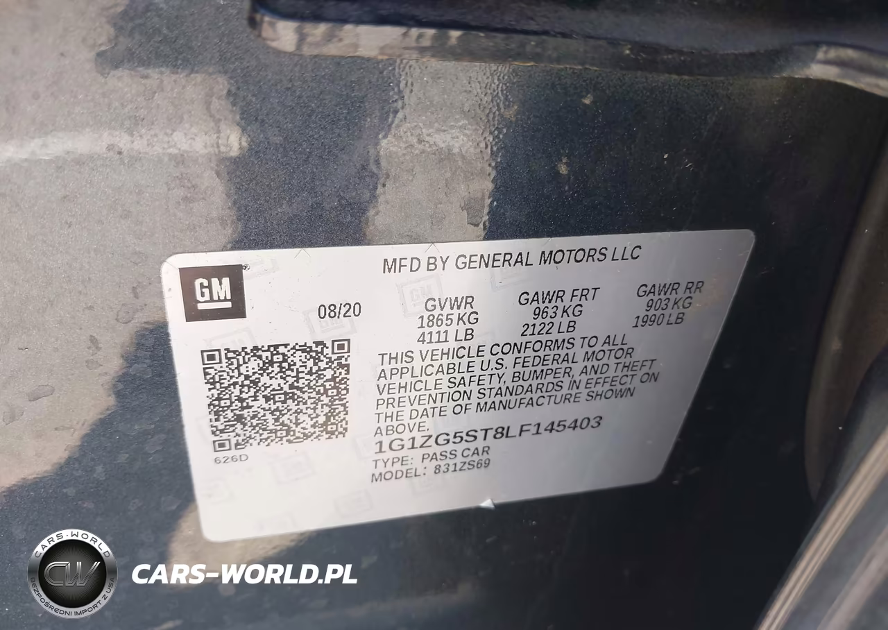 2020 Chevrolet Malibu Fwd Rs VIN:1G1ZG5ST8LF145403 - 9