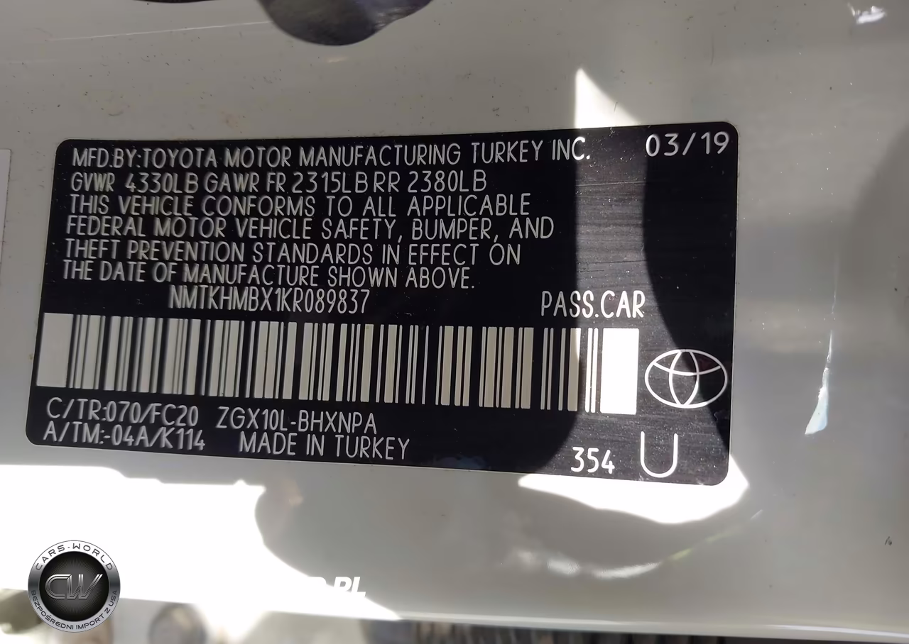 2019 Toyota C-Hr Le VIN:NMTKHMBX1KR089837 - 9