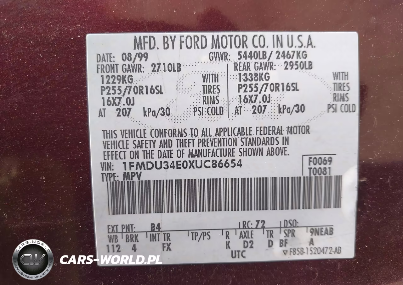 1999 Ford Explorer Eddie Bauer-Limited-Xlt VIN:1FMDU34E0XUC86654 - 9