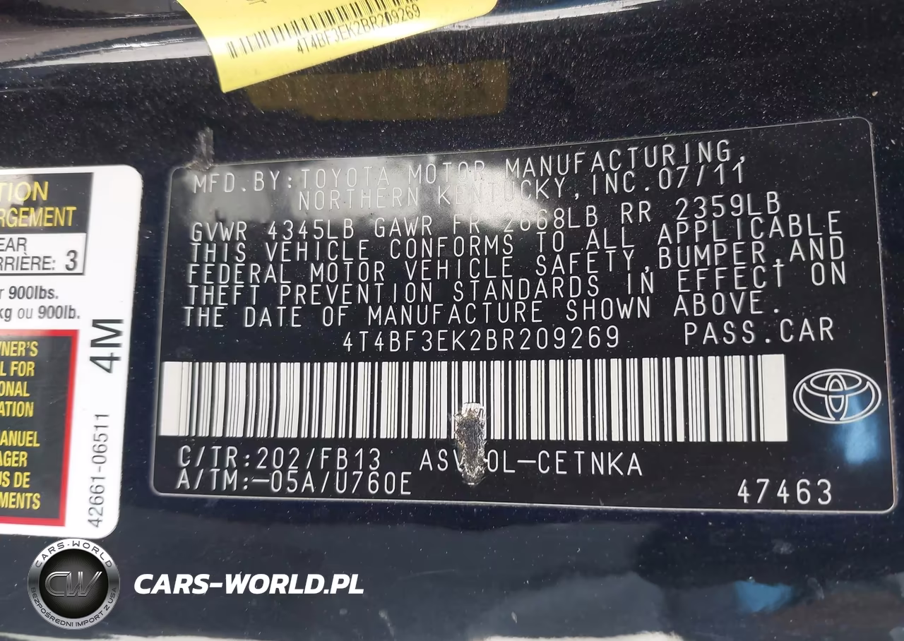 2011 Toyota Camry Le VIN:4T4BF3EK2BR209269 - 9