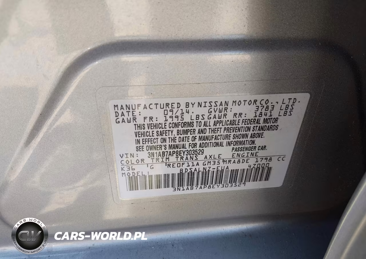 2014 Nissan Sentra Fe+ Sv VIN:3N1AB7AP8EY303529 - 9