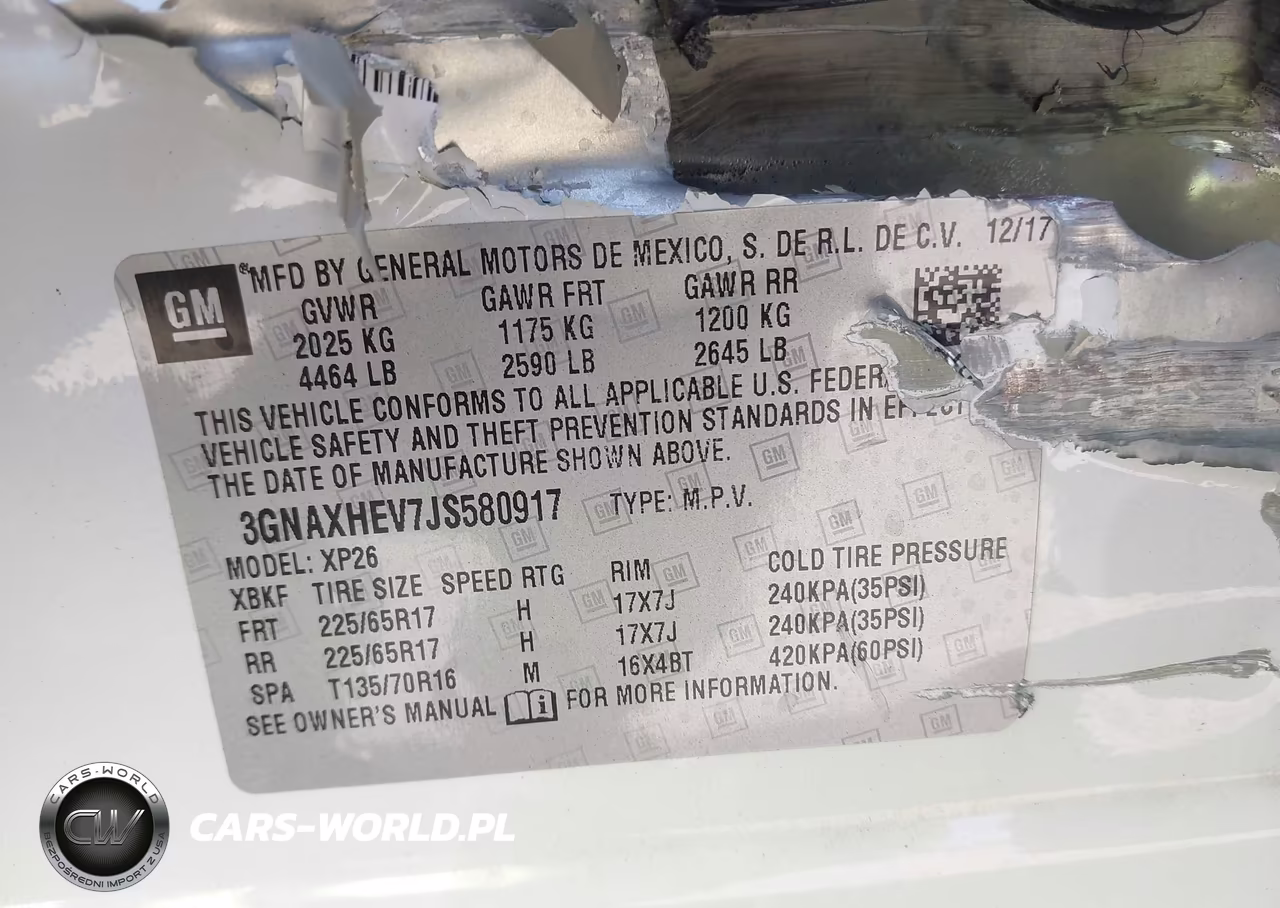 2018 Chevrolet Equinox Ls VIN:3GNAXHEV7JS580917 - 9