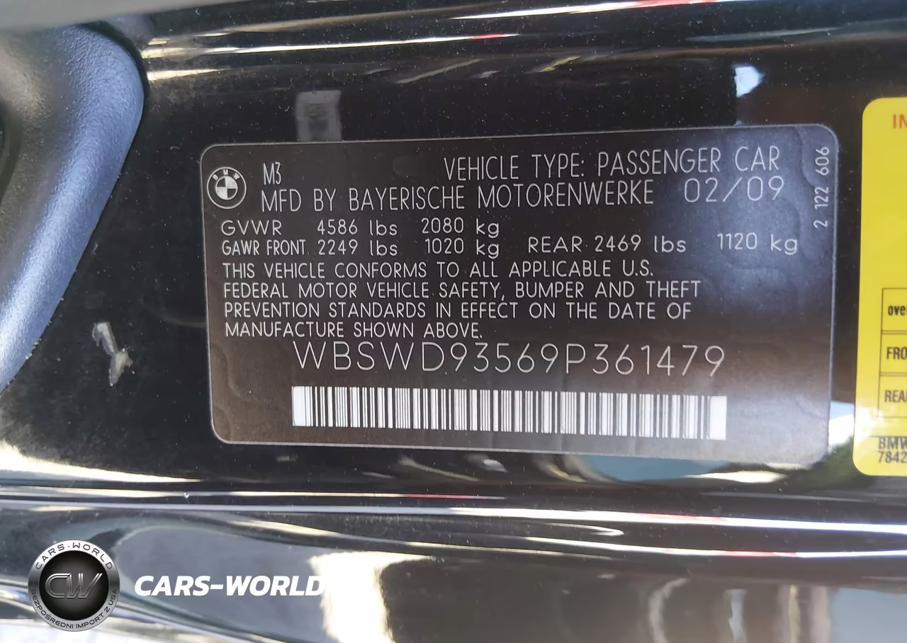 2009 BMW M3 VIN:WBSWD93569P361479 - 9