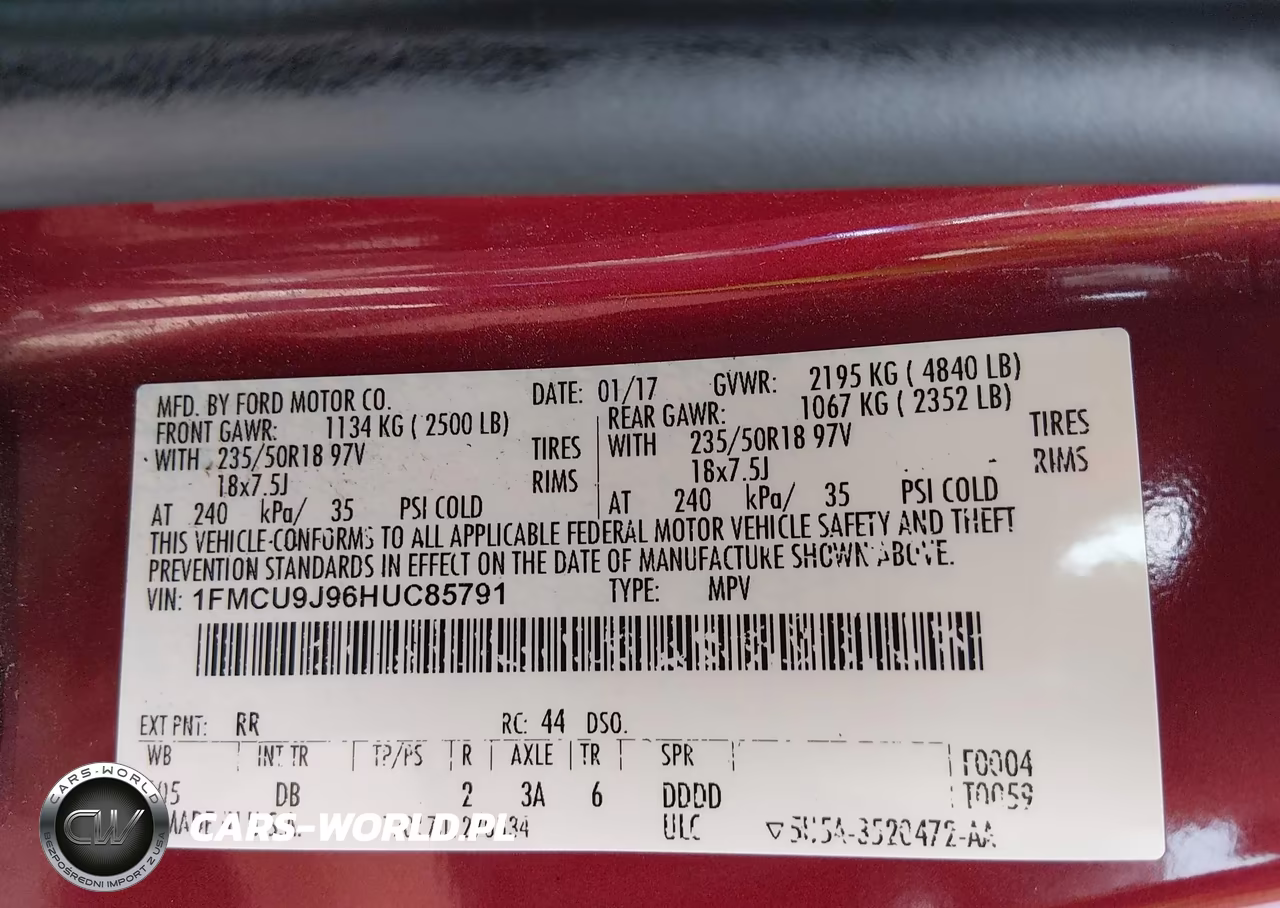 2017 Ford Escape Titanium VIN:1FMCU9J96HUC85791 - 9