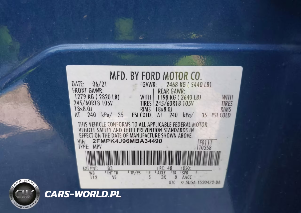 2021 Ford Edge Sel VIN:2FMPK4J96MBA34490 - 9