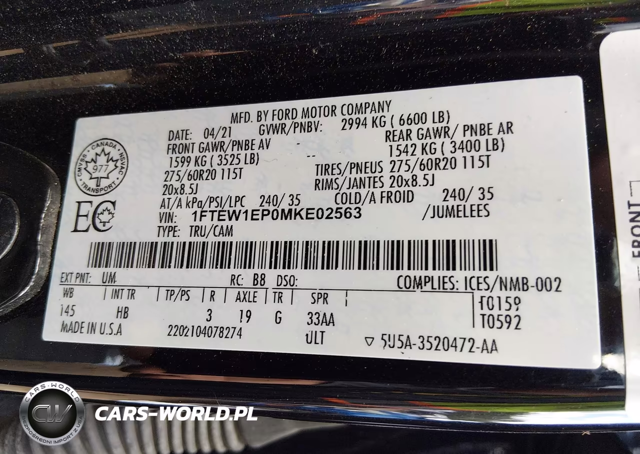 2021 Ford F-150 Lariat VIN:1FTEW1EP0MKE02563 - 9