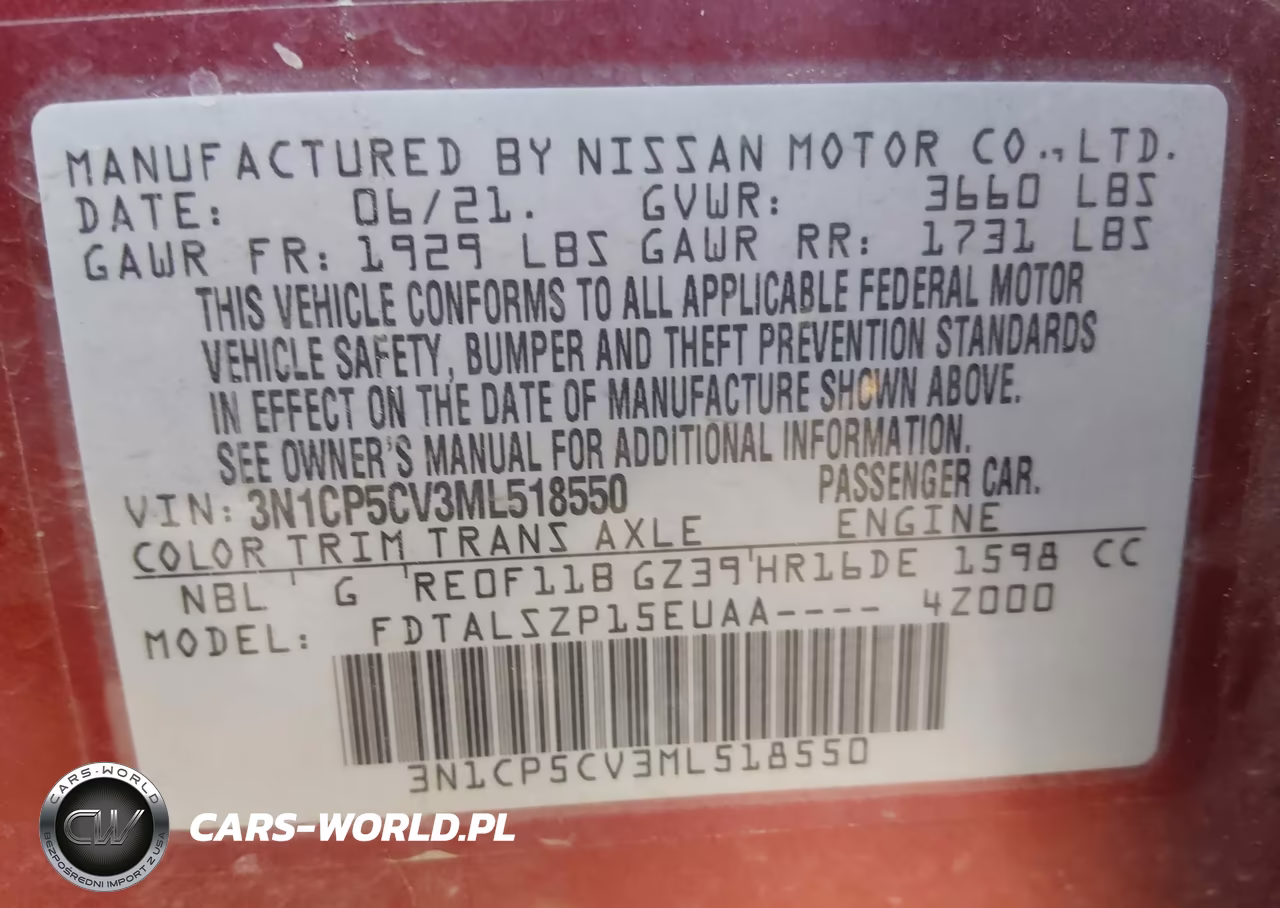 2021 Nissan Kicks Sv Xtronic Cvt VIN:3N1CP5CV3ML518550 - 9