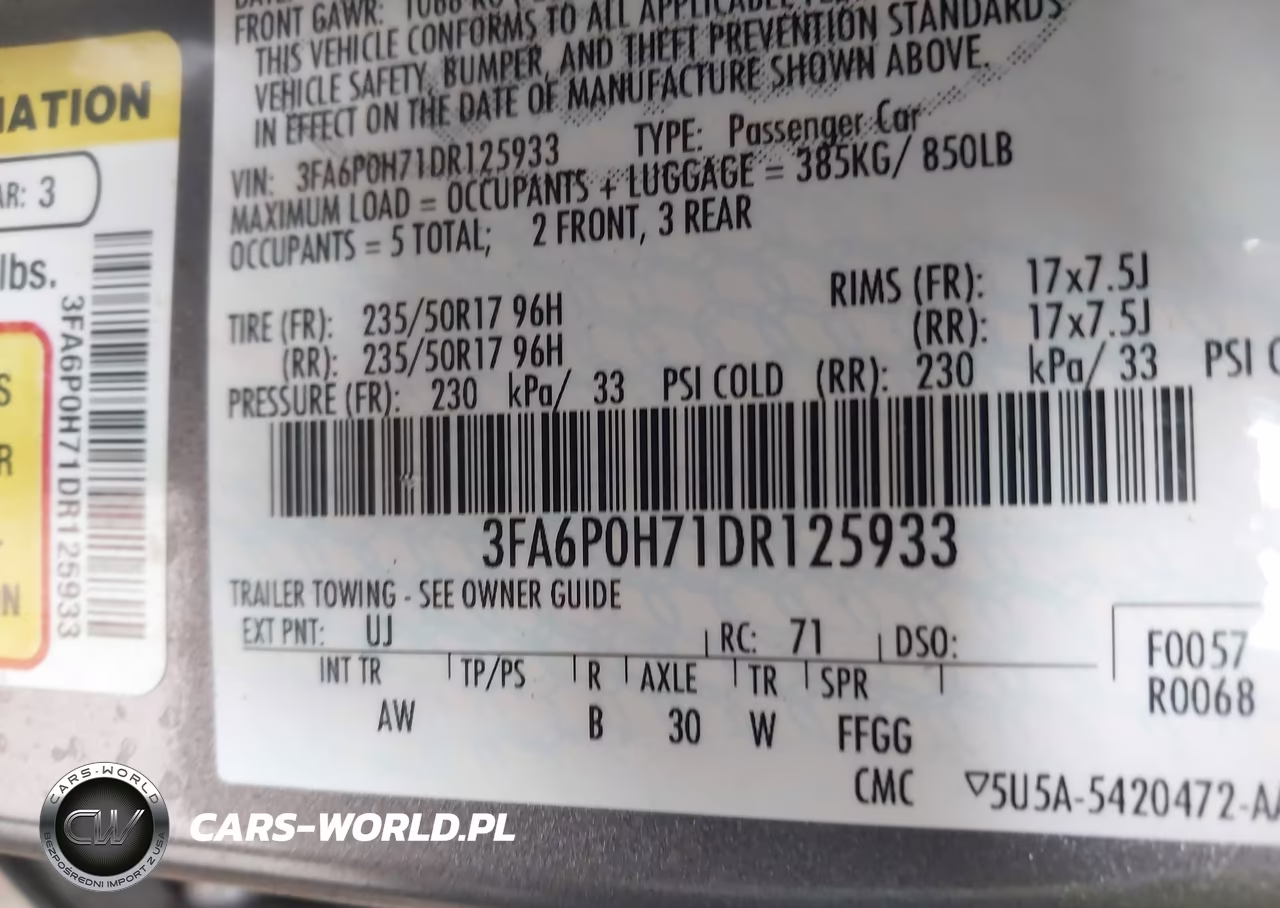 2013 Ford Fusion Se VIN:3FA6P0H71DR125933 - 9