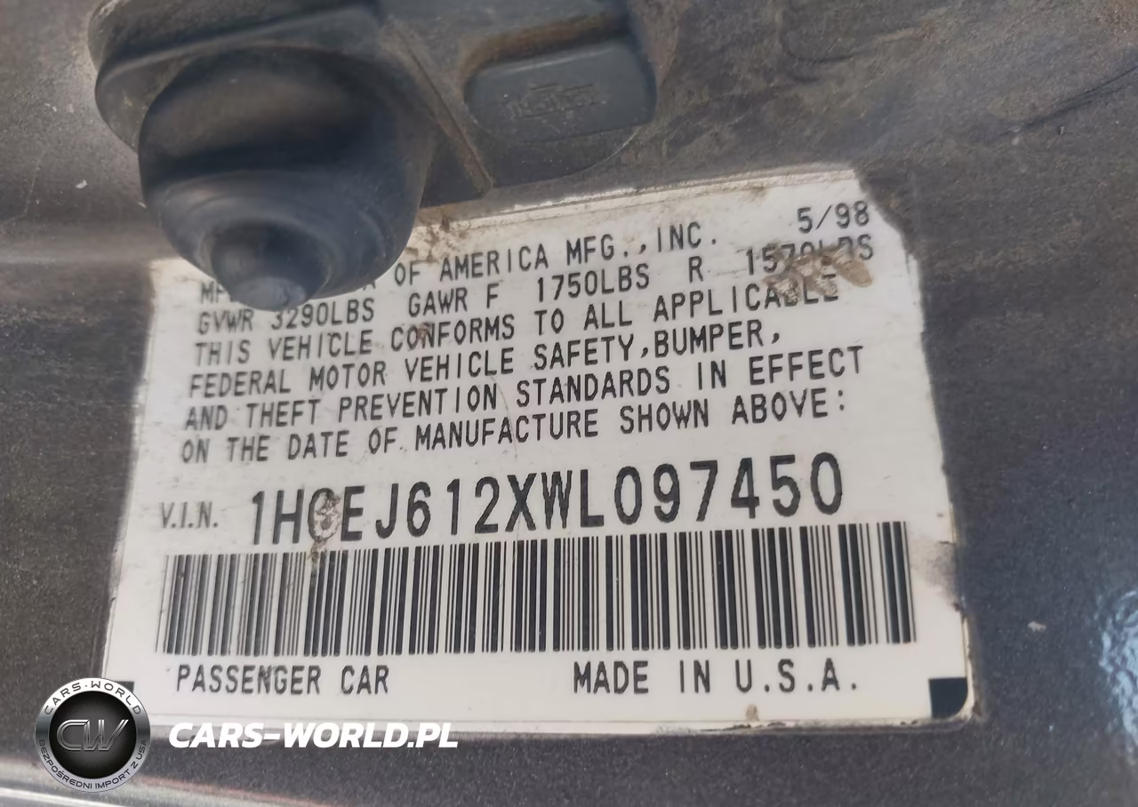 1998 Honda Civic Dx VIN:1HGEJ612XWL097450 - 9