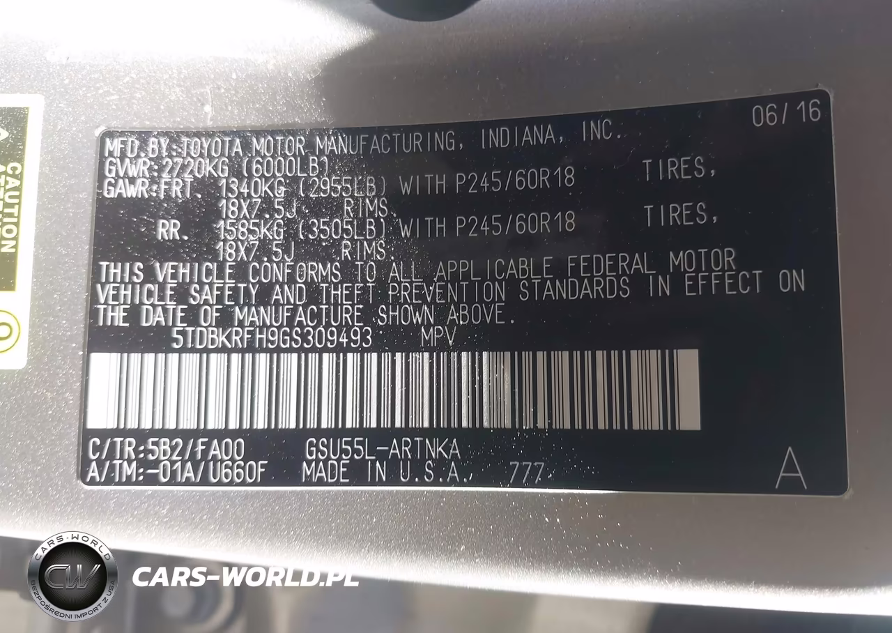 2016 Toyota Highlander Le Plus V6 VIN:5TDBKRFH9GS309493 - 9
